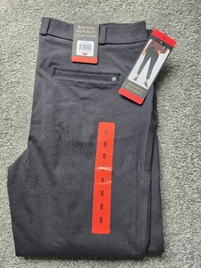 Banana Republic Womans Slim Straight Cropped Black Pant